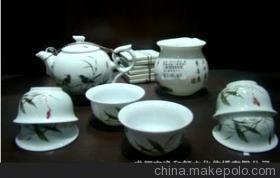 【景德镇 茶具 陶瓷 套组 景德8头贴花粉彩套组(荷塘翠鸟)】价格,厂家,图片,其他茶具,成都市逸和轩文化传播-